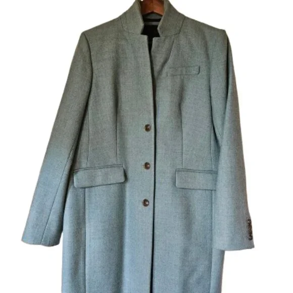 J. Crew Regent Wool Coat SZ 14 Blue - Picture 1 of 12